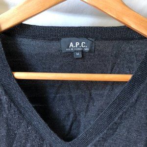 A.P.C. Rue de Fleurus Paris dark charcoal sweater